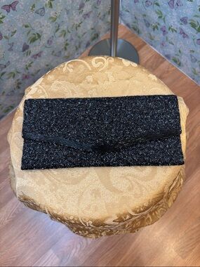 Vintage 1960’s Star Brand Black Beaded Evening Clutch.